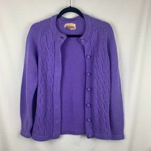 Full Fashion Vintage Cable Knit Cardigan Size M